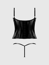 Trinity Patent Bustier- Black