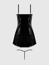 Trinity Patent Chemise- Black