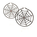 Earring: Spiderweb Hoops-Black