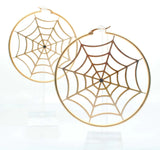 Earring: Spiderweb Hoops-Gold