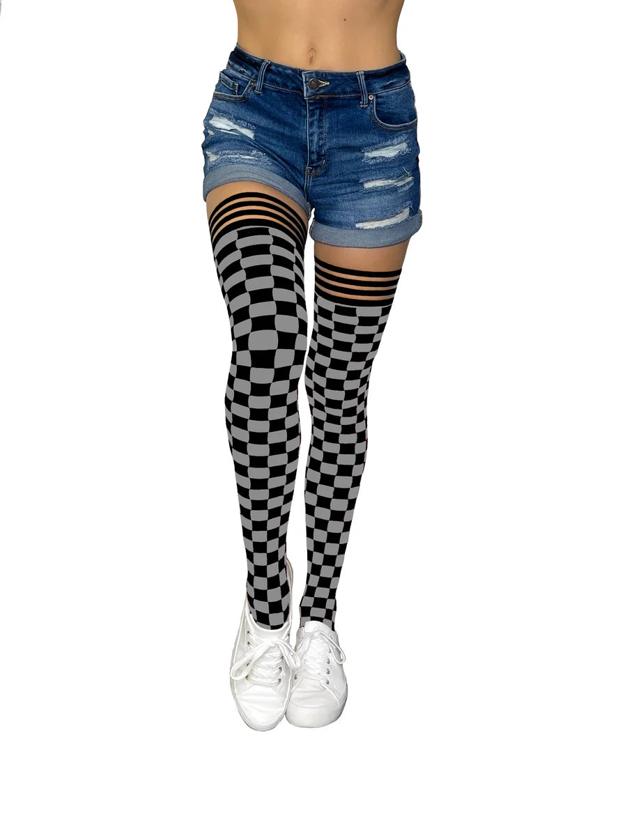 Game Day Thigh High - Black/Grey