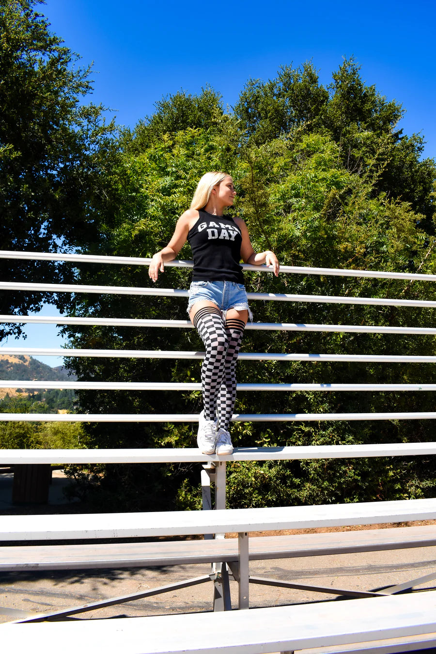 Game Day Thigh High - Black/Grey