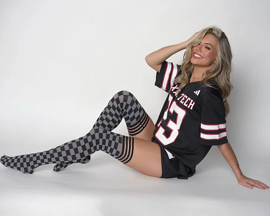 Game Day Thigh High - Black/Grey