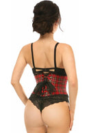 Red Plaid Mini Cincher- Medium