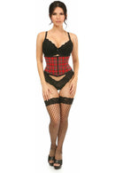 Red Plaid Mini Cincher- Medium