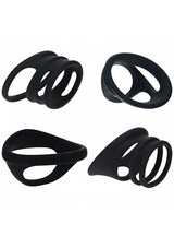 LEVELZ Set of 4 Cock & Ball Rings-Black