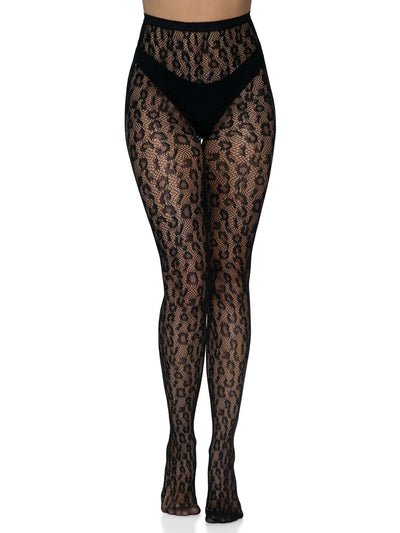 Leopard Net Tights- One Size