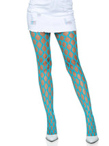 Ivy Pothole Net Tights- Neon Blue One Size