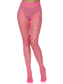 Ivy Pothole Net Tights- One Size Neon Pink