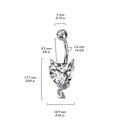 Belly Ring: Surgical Steel Devil Horns-White