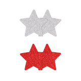 Pretty Pasties: Glitter Stars-Red/Silver