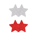 Pretty Pasties: Glitter Stars-Red/Silver