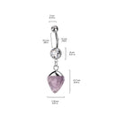 Belly: Surgical Steel Precious Stone-Amethyst