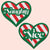 Pasties: Love Green, Red and White Velvet Naughty and Nice Heart