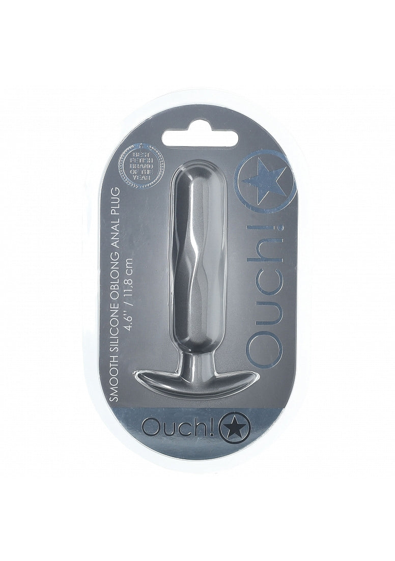 Ouch Oblong Anal Plug-Gunmetal