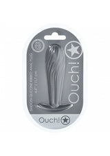 Ouch Ribbed Anal Plug-Gunmetal