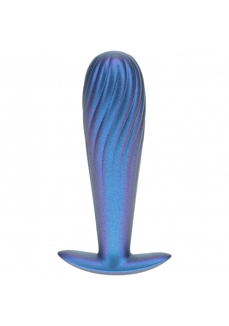 Ouch Ribbed Anal Plug-Blue