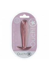 Ouch Ribbed Anal Plug-Rose