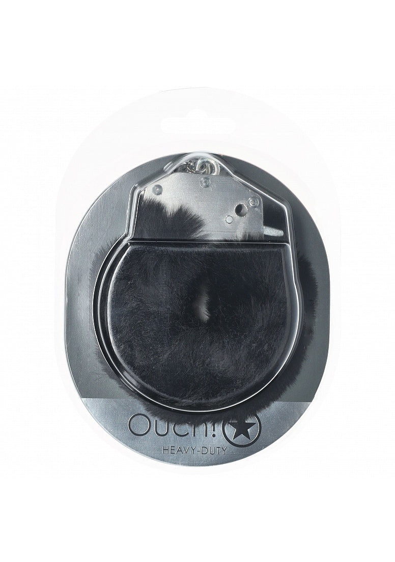 Ouch Heavy Duty Fluffy Cuffs-Black