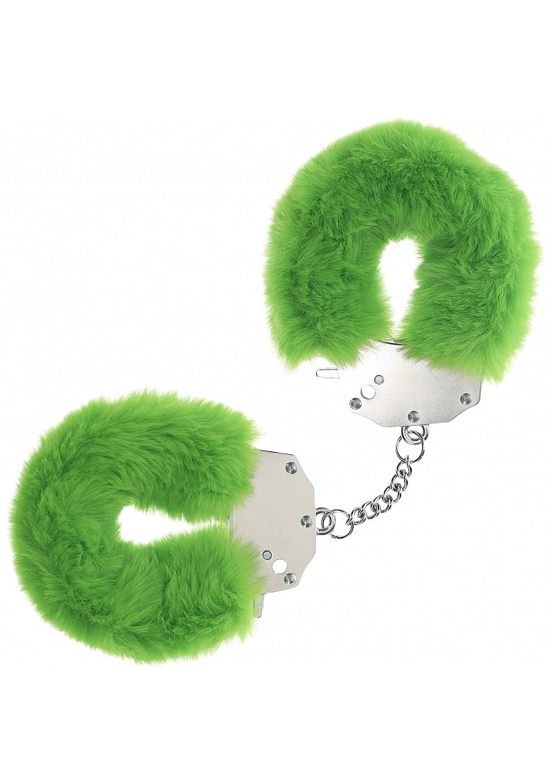 Ouch Heavy Duty Fluffy Cuffs-Green