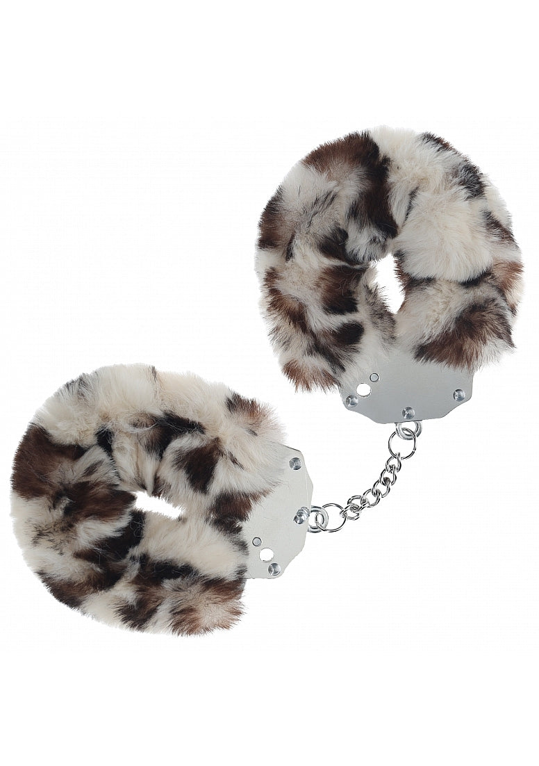 Ouch Heavy Duty Fluffy Cuffs-Snow Leopard