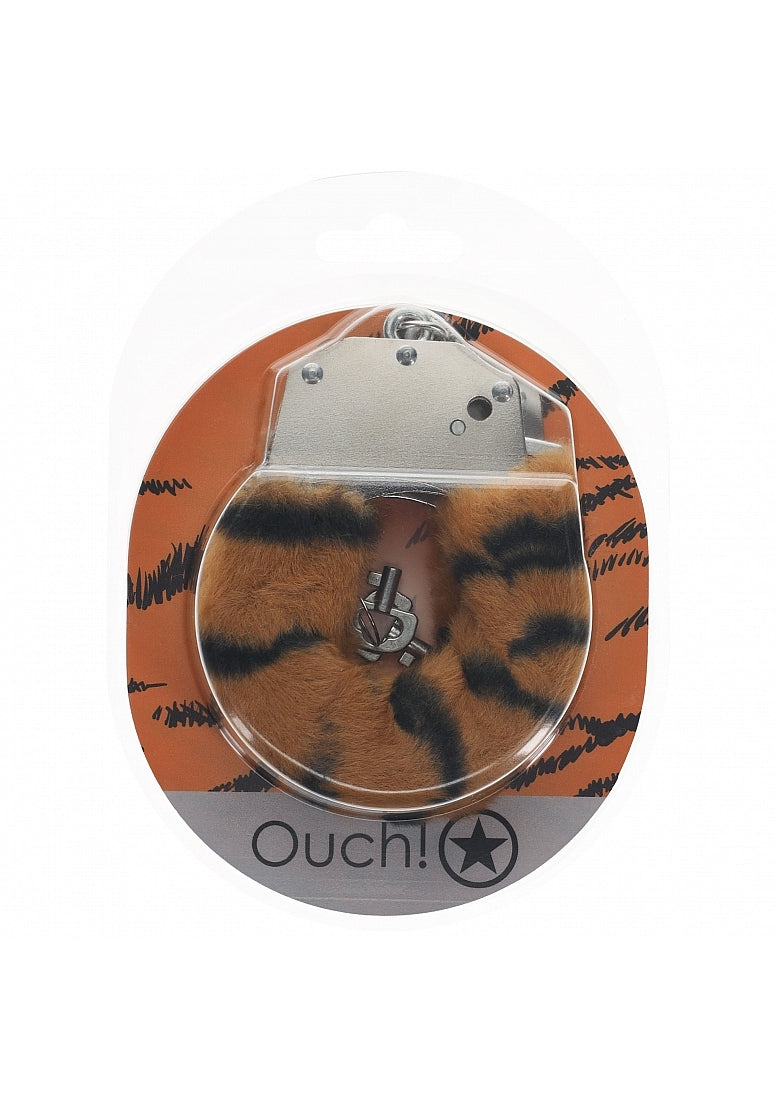 Ouch Heavy Duty Fluffy Cuffs-Tiger
