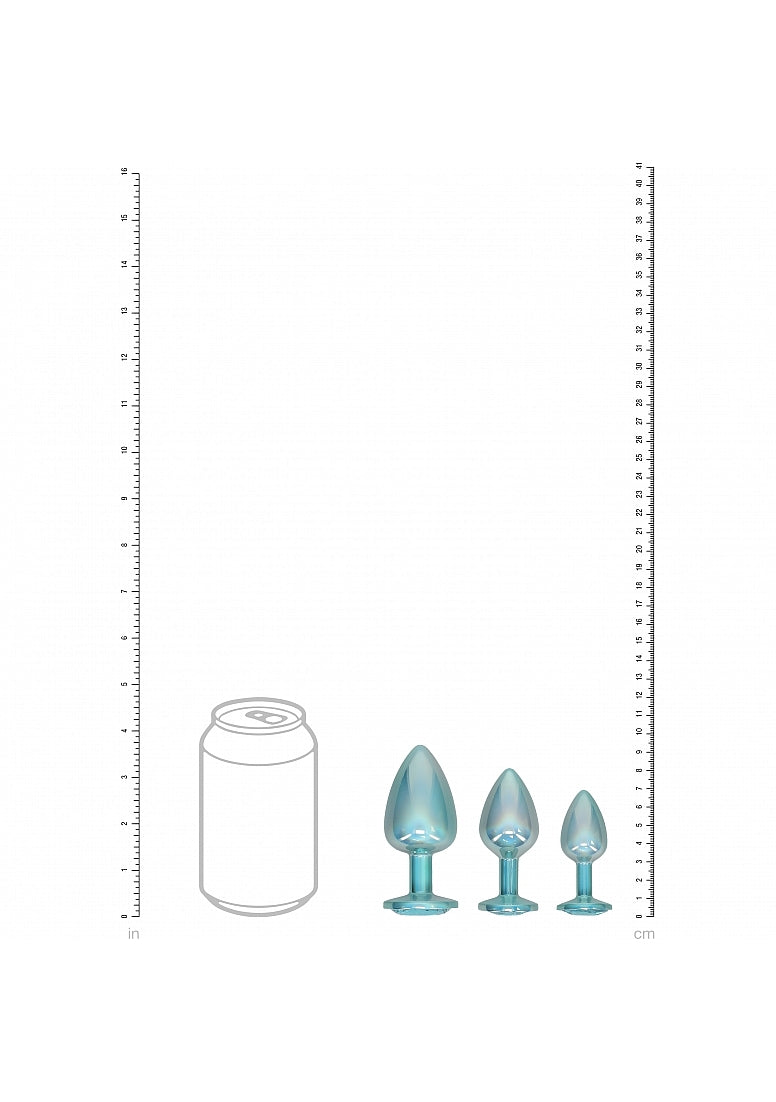 Ouch Paris-Metal Anal Plug Set-Blue