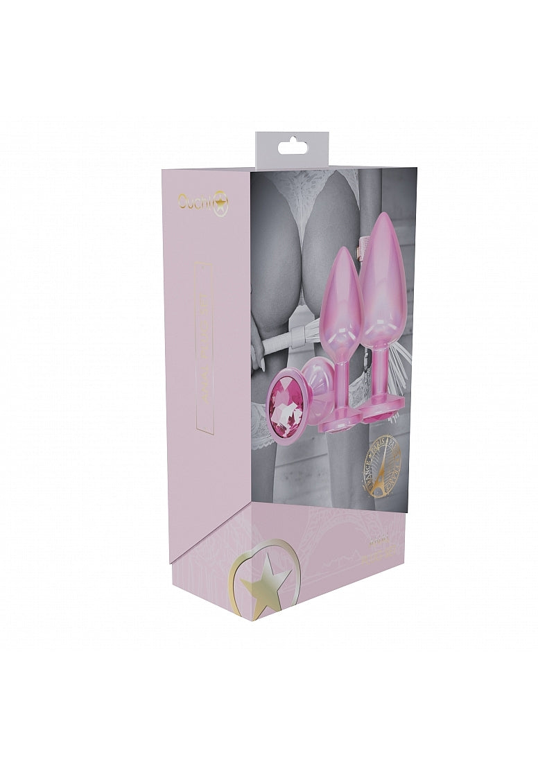 Ouch Paris-Metal Anal Plug Set-Pink