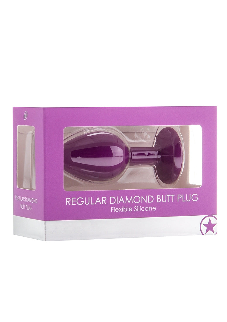 Ouch Diamond Butt Plug-Purple