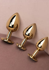 Round Gem Plug Gold-Small