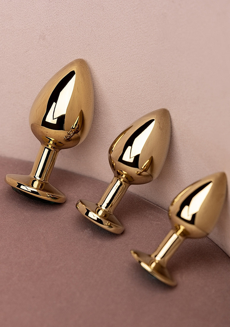 Round Gem Plug Gold-Medium