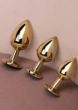 Round Gem Plug Gold-Medium