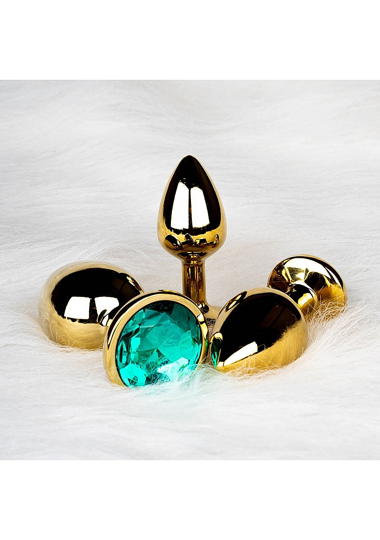 Round Gem Plug Gold-Large