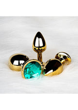 Round Gem Plug Gold-Large