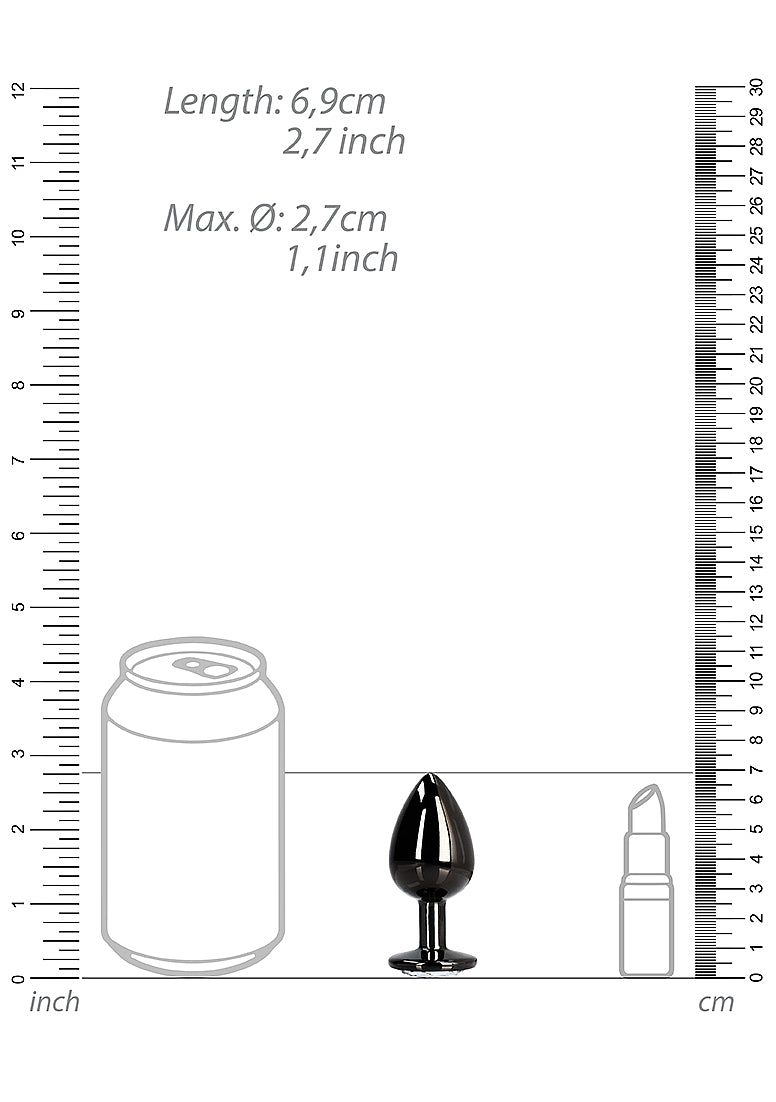 Round Gem Plug Black-Small