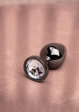 Round Gem Plug Black-Medium