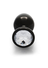 Round Gem Plug Black-Medium