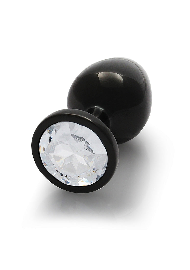 Round Gem Plug Black-Medium