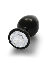 Round Gem Plug Black-Medium
