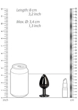 Round Gem Plug Black-Medium