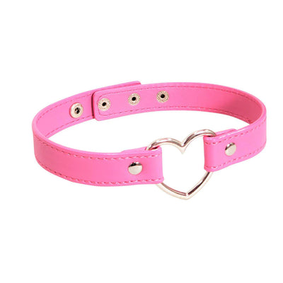 Collar with Heart Connector-Pink