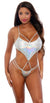 Open Side Bodysuit Silver S/M