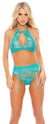 Halter Bra/Panty Set Green Large