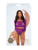 Rhinestone Crop Set One Size- Purple