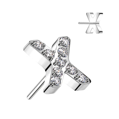 Labret: Titanium Pave X-White CZ