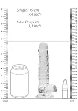 RealRock Dildo with Balls - Clear 7"