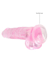 RealRock Dildo with Balls - Pink 8"