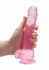 RealRock Dildo with Balls - Pink 8"