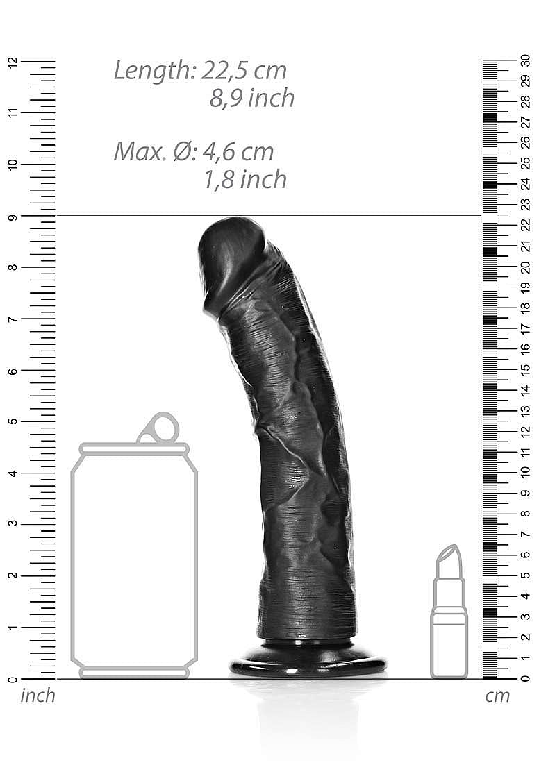 RealRock Curved Dong - Black 8"