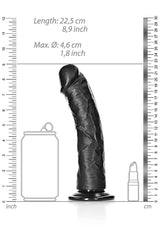 RealRock Curved Dong - Black 8"